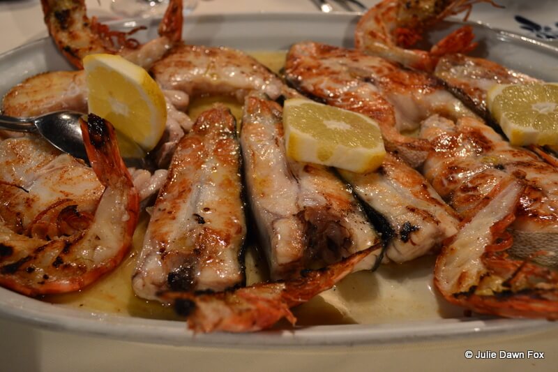 Grilled fish and prawns